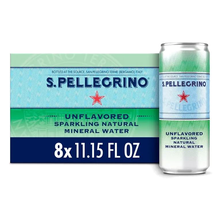 S.Pellegrino Mineral Sparkling Water, 8pk/11.15 fl oz Cans: Sugar-Free, Caffeine-Free