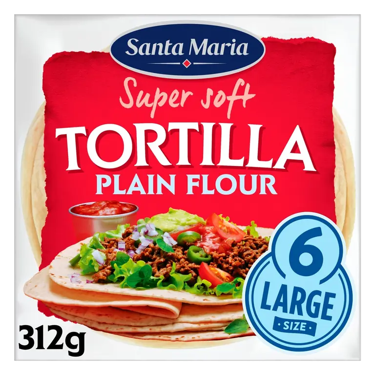 6 Large Plain Flour Tortilla