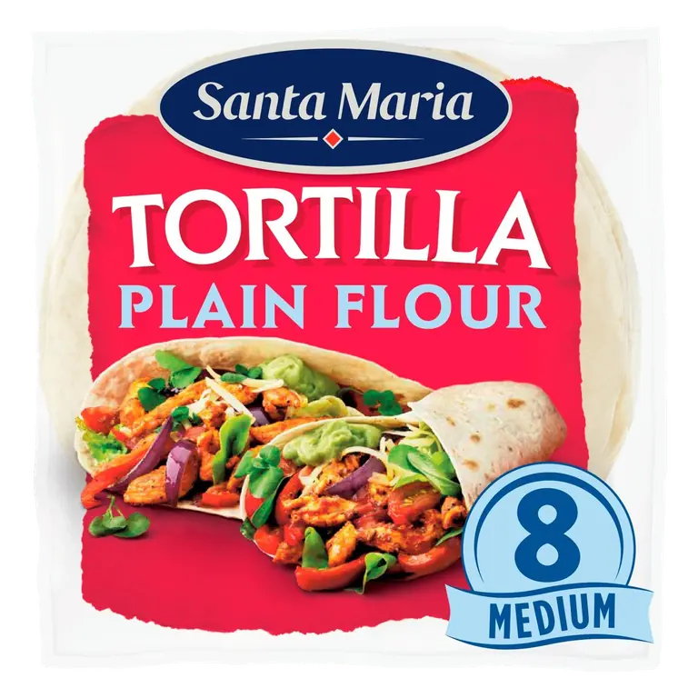 8 Plain Flour Soft Tortillla