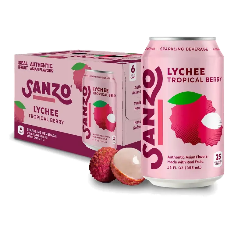 Sanzo Sparkling Water - Lychee - 72 fl oz/6pk