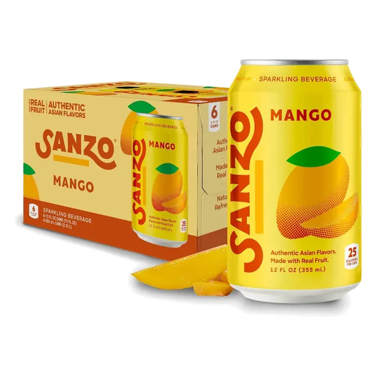Sanzo Sparkling Water - Mango - 72 fl oz/6pk