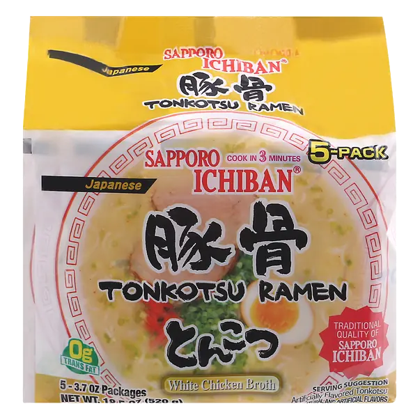 White Chicken Broth Tonkotsu Ramen Noodle Soup - 5 ct