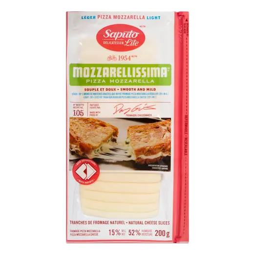 Sliced Mozzarella Cheese Mozzarellissima 200 g