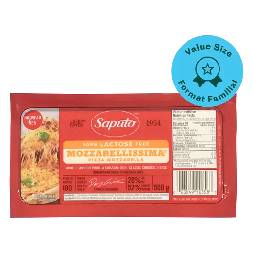 Lactose-Free Pizza Mozzarella Cheese Value Size 500 g