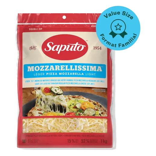 Light Mozzarellissima Shredded Cheese Pizza Mozzarella 1 kg