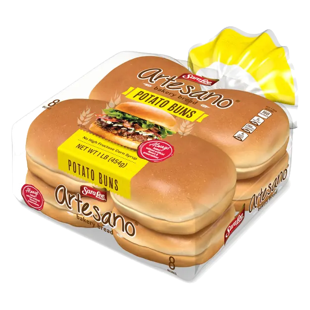 Sara Lee Artesano Potato Buns Hamburger Buns, 8 count, 16 oz, Bag