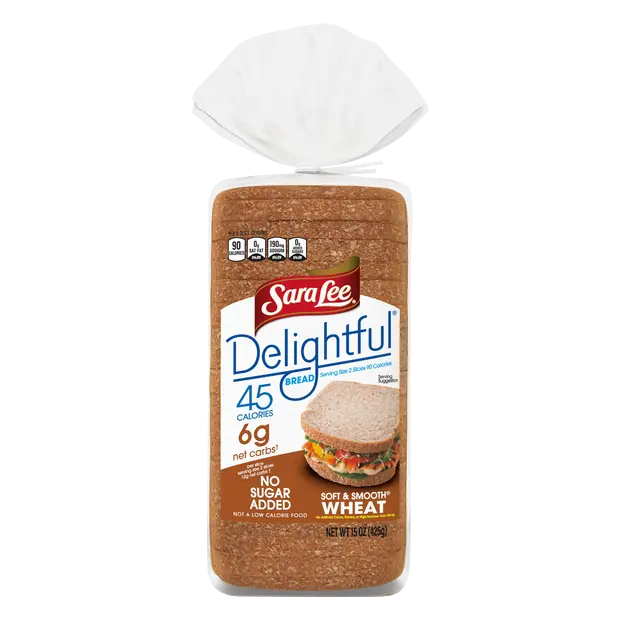 Delightful No Sugar Added Soft & Smooth Wheat Bread Sliced