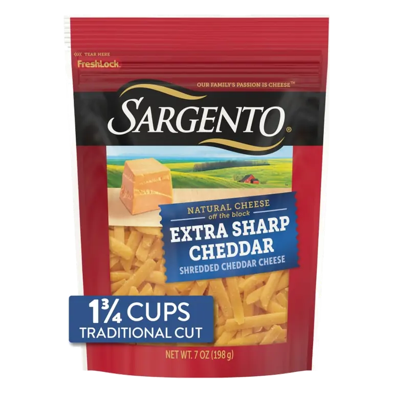 7 oz. Sargento Off the Block Traditional Cut Extra Sharp Cheddar Natural Cheese Shreds