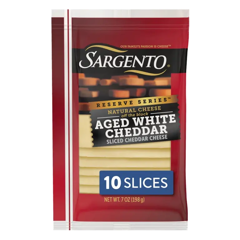 Aged White Cheddar Sliced Natural Cheddar Cheese