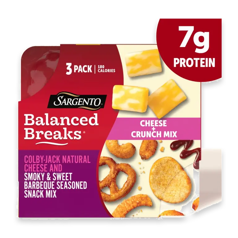 Balanced Breaks Cheese + Crunch Mix, Colby-Jack Cheese, BBQ Snack Mix