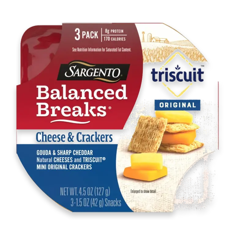 Balanced Breaks Gouda & Sharp Cheddar Cheese + Mini Triscuit Crackers Snack Kits