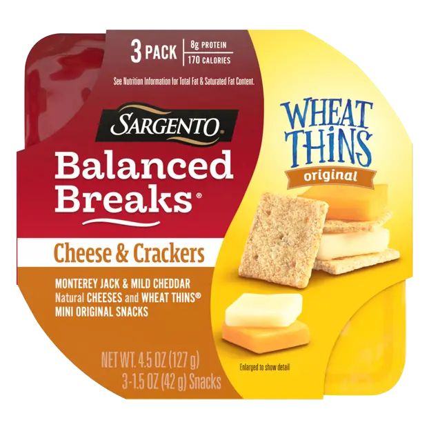 Balanced Breaks Jack & Cheddar Cheese w/Wheat Thin Crackers 3 ct