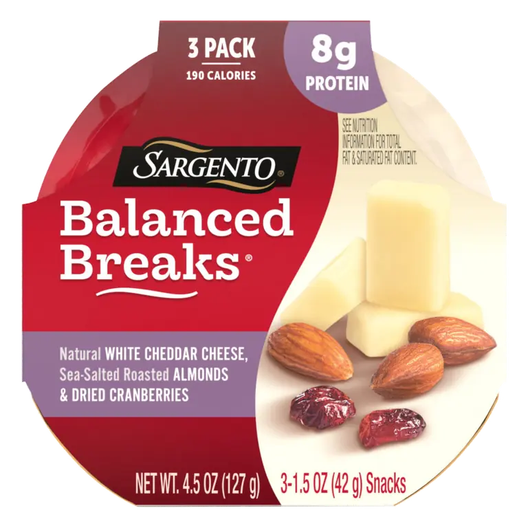 Balanced Breaks Natural White Cheddar Cheese with Almonds & Cranberries