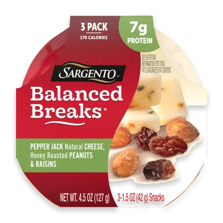 Balanced Breaks Pepper Jack Cheese Peanuts & Raisins Snack Kits