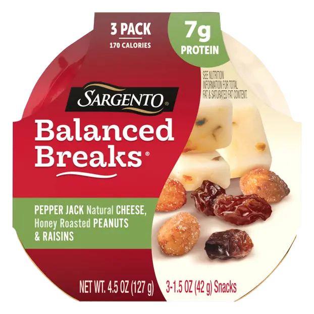 Balanced Breaks Pepper Jack Cheese Roasted Peanuts & Raisins 3 ct