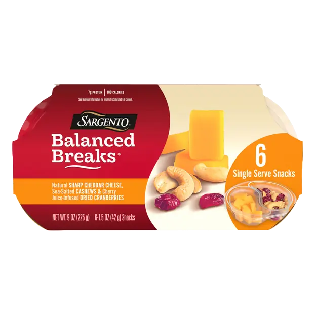 Balanced Breaks Sharp Cheddar Cashews Cranberries Snack - 6 ct