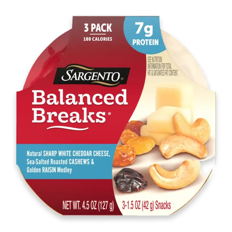 Balanced Breaks Sharp White Cheddar Cheese Cashews & Raisins Snack Kit