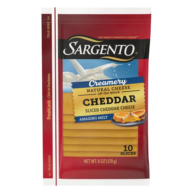 Creamery Natural Cheese Cheddar Slices - 10 ct