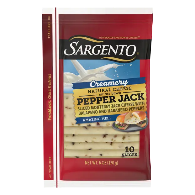Creamery Natural Pepper Jack Cheese Slices - 10 ct