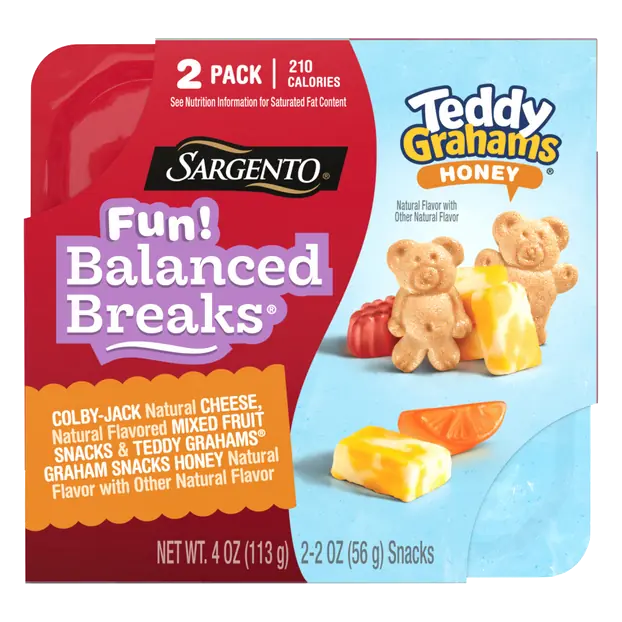 Fun! Balanced Breaks Colby Jack Cheese Fruit w/Teddy Grahams