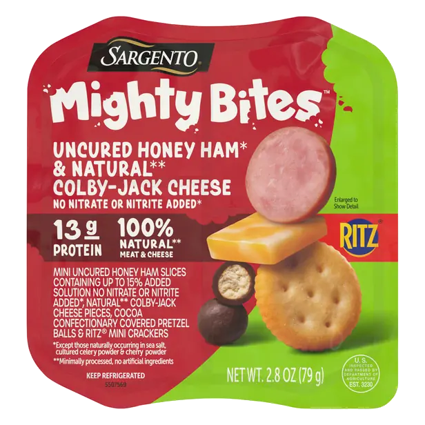 Mighty Bites Ham Colby-Jack Ritz Crackers & Cocoa Pretzel Balls