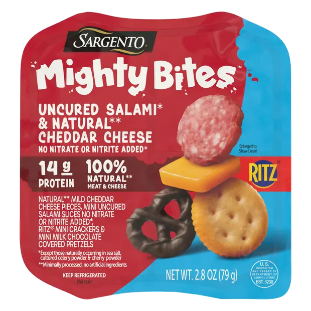 Mighty Bites Salami Cheddar Ritz Crackers & Chocolate Pretzels