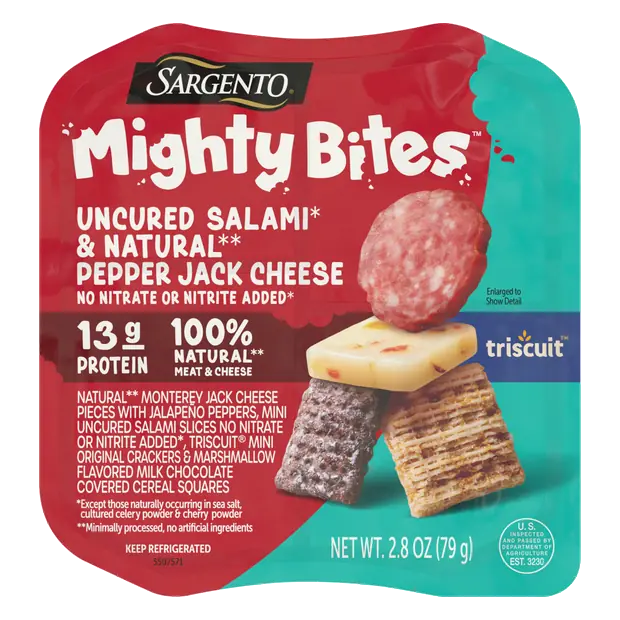 Mighty Bites Salami Pepper Jack Cheese Triscuits & Cereal