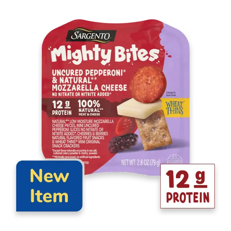 Mighty Bites Uncured Pepperoni and Mozzarella Cheese Snack Kit