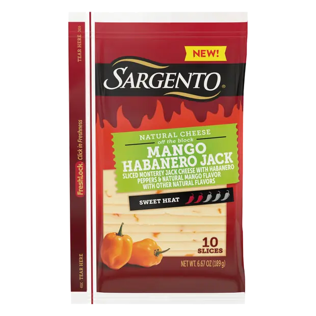 Natural Mango Habanero Jack Cheese Slices - 10 ct