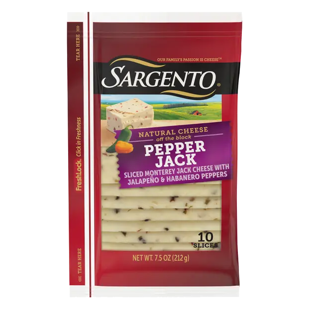 Natural Pepper Jack Cheese Slices - 10 ct