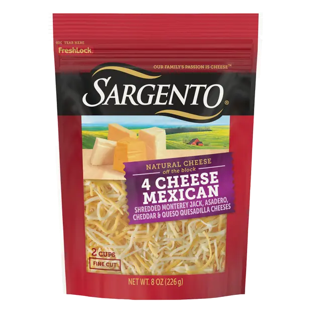 Off The Block Fine Cut Shredded Mexican 4 Cheese Blend
