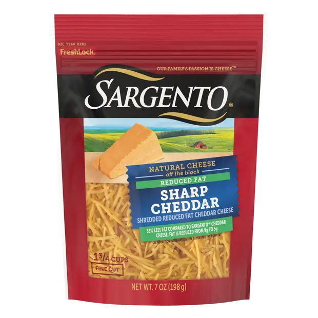Off The Block Reduced Fat Shredded Sharp Cheddar Cheese