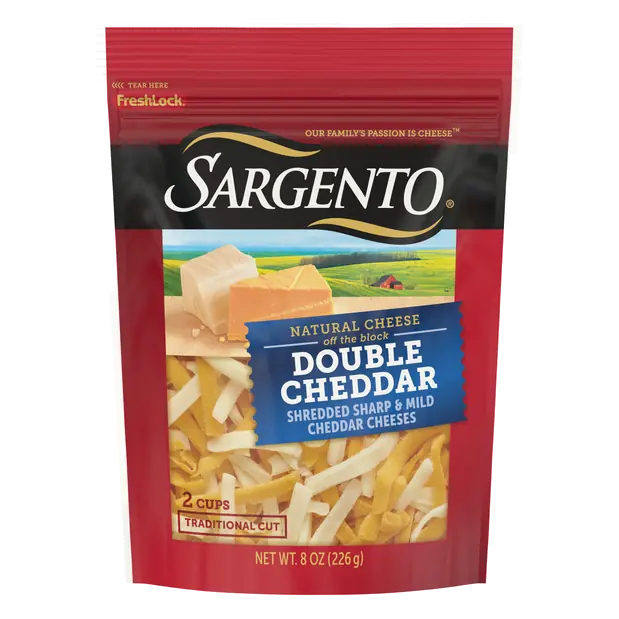 Off The Block Traditional Cut Shredded Double Cheddar Cheese