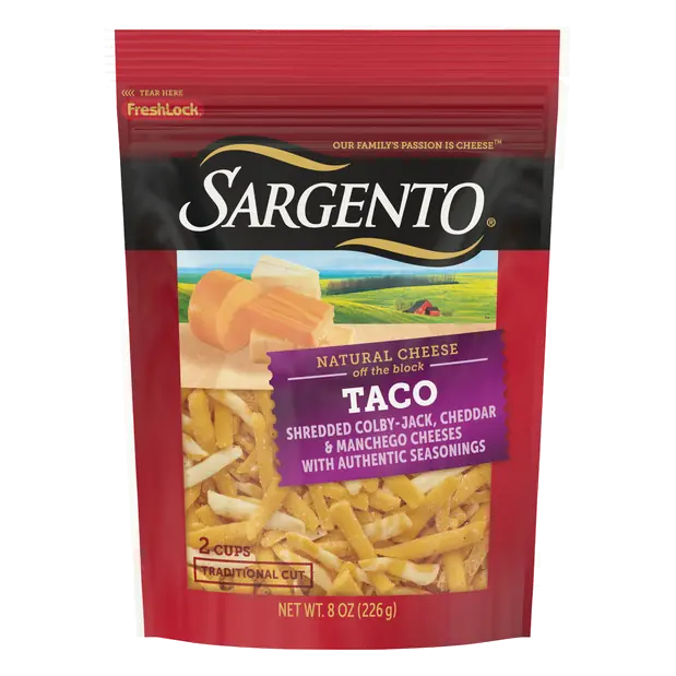 Off The Block Traditional Cut Shredded Taco Cheese w/Seasonings