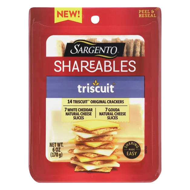 Shareables White Cheddar & Gouda Sliced Cheese with Triscuits