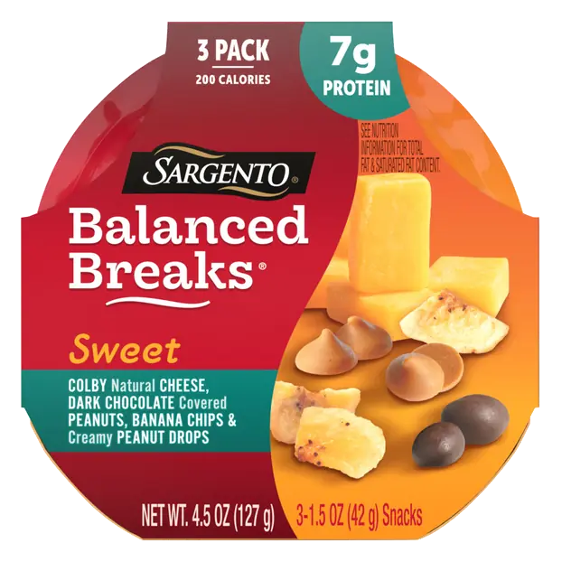 Sweet Balanced Breaks Colby Cheese Dark Chocolate Peanuts - 3 ct