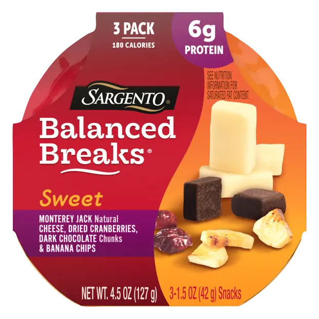 Sweet Balanced Breaks Monterey Jack/Cranberries/Banana Chip - 3ct