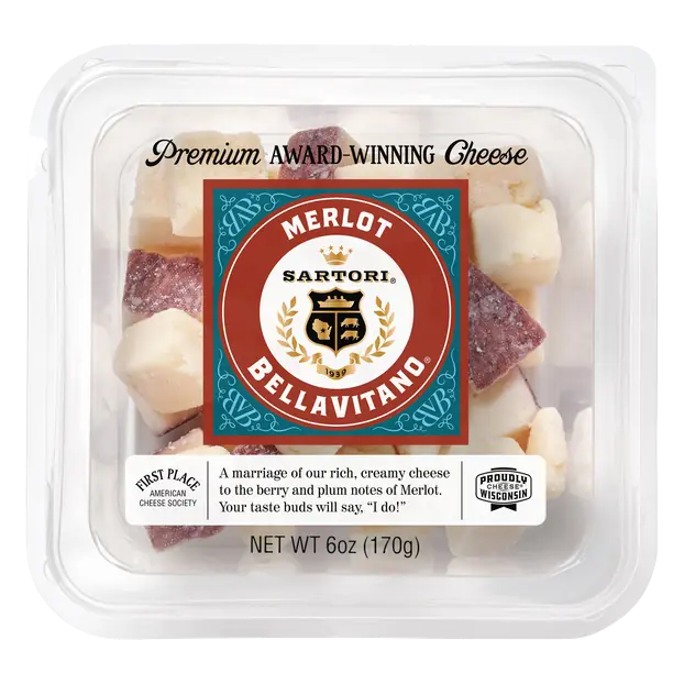 Cubed Merlot BellaVitano Cheese