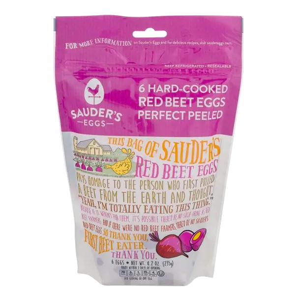 Hard-Cooked Peeled Red Beet Eggs - 6 ct