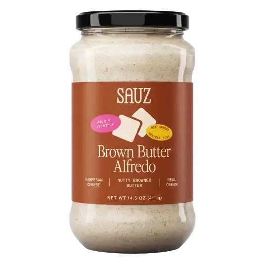 Sauz Brown Butter Alfredo Rich and Buttery Cream Sauce, 14.5oz