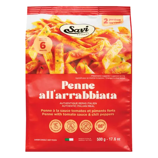 Frozen Ready Meals Penne All' Arrabbiata 500 g
