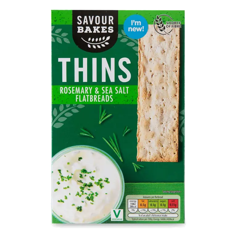 Rosemary & Sea Salt Flatbread Thins