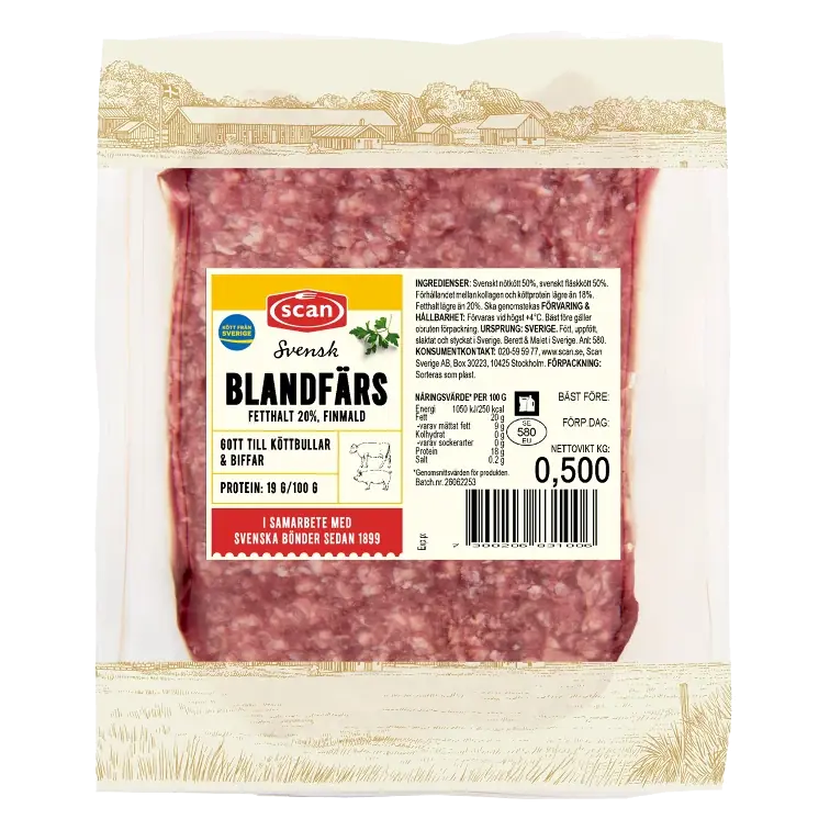 Blandfärs Färsk 18% 500g