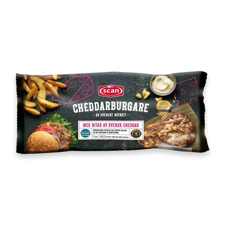 Cheddarburgare 600g