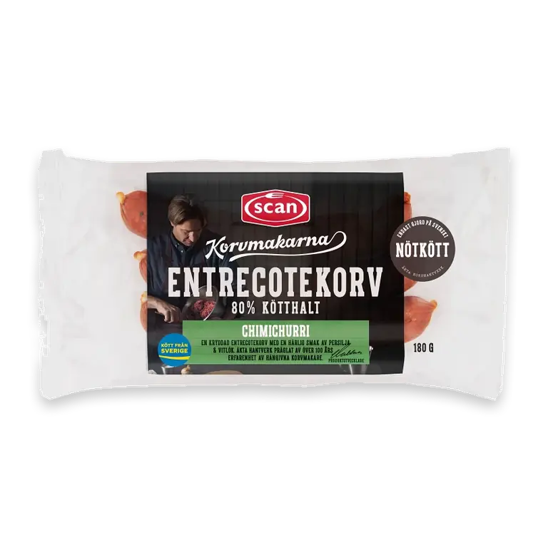Entrecotekorv Chimichurri 80% Kötthalt 180g Korvmakarna