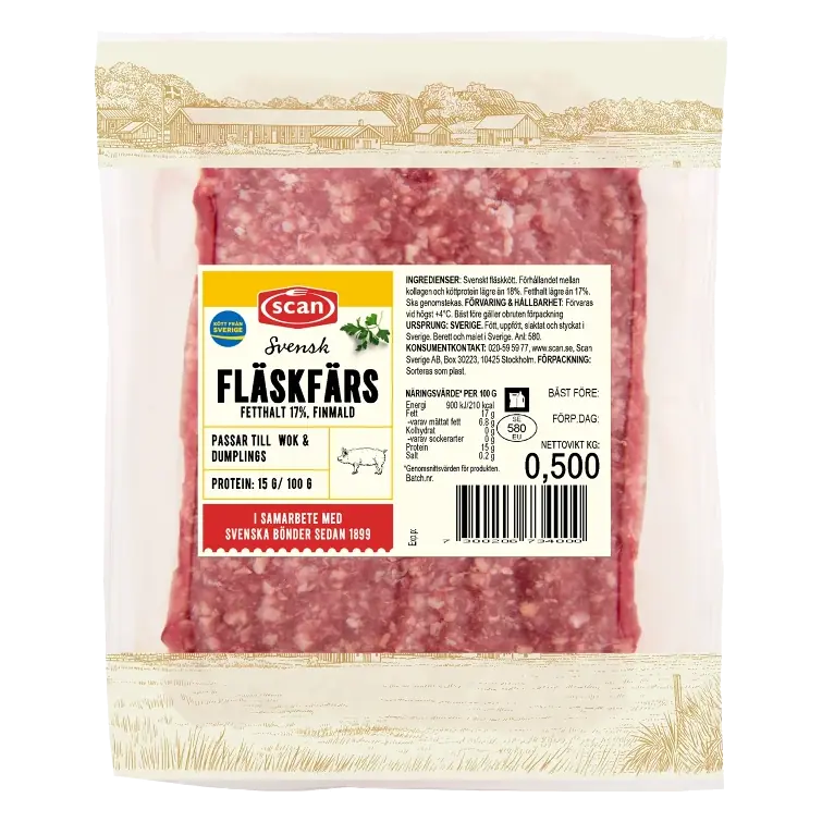 Fläskfärs Färsk 17% 500g