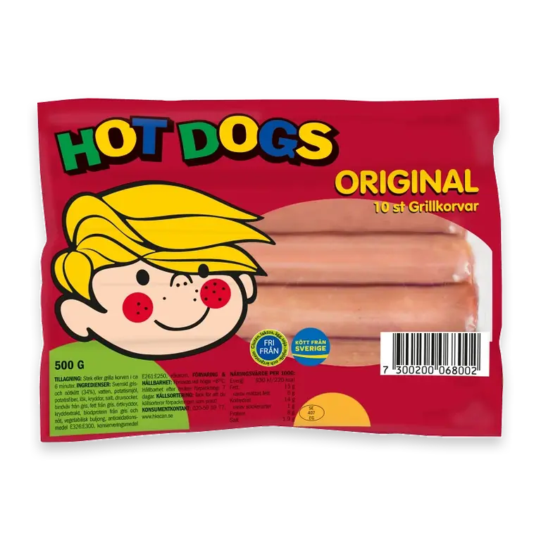 Grillkorv Hot Dogs Orginal 500g