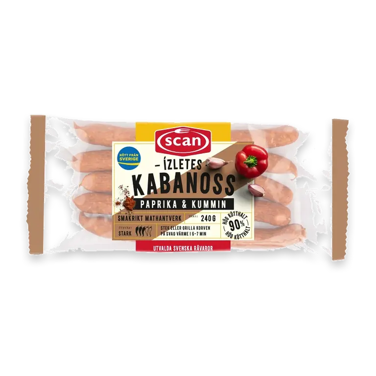 Kabanoss Ízletes Paprika och Kummin 90% Kötthalt 240g