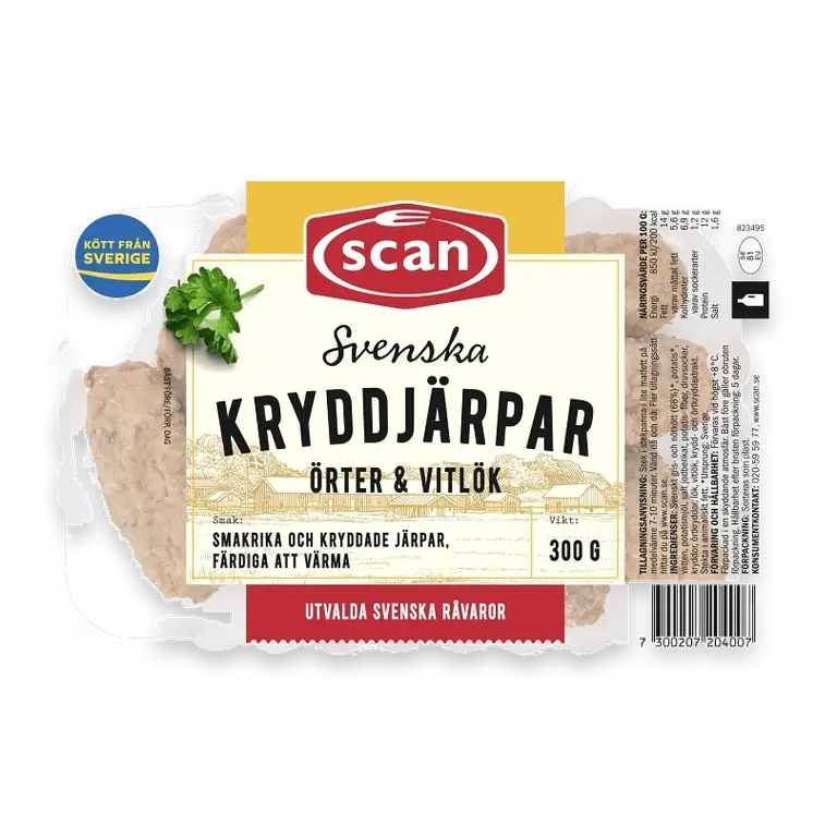 Kryddjärpar Örter Vitlök Stekta 300g