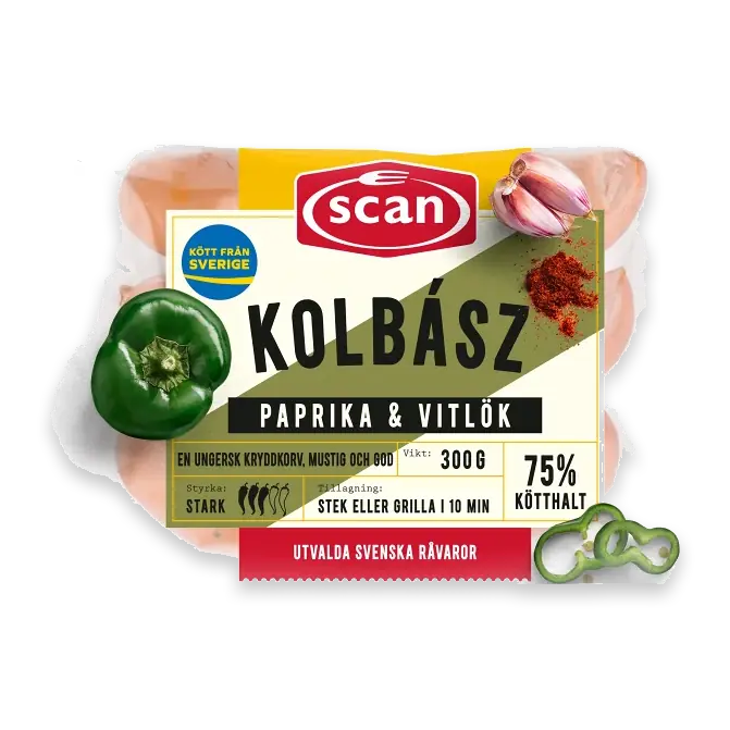 Kryddkorv Kolbasz Paprika och Vitlök 75% Kötthalt 300g